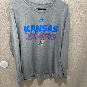 Adidas Kansas Jayhawks Men’s Gray Long Sleeve Shirt